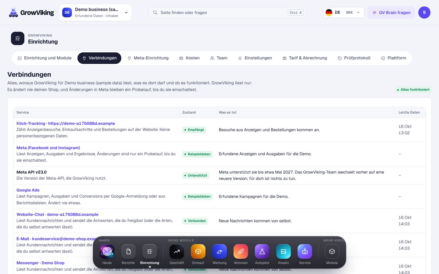 Google, TikTok und mehr verbinden