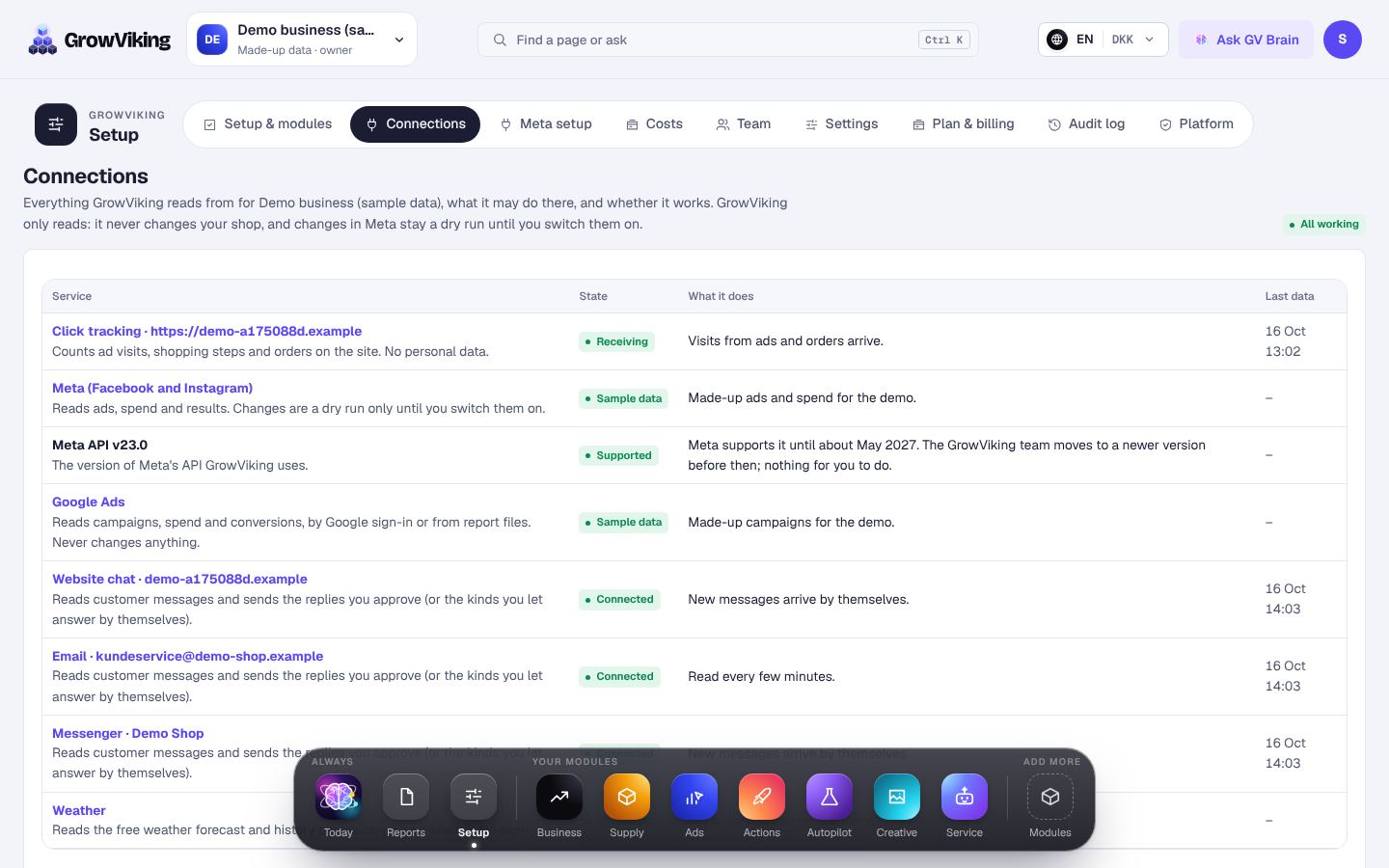 Connect Google, TikTok and more